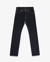 14oz Selvedge Denim Slim Straight Cut Jeans - Indigo/Black