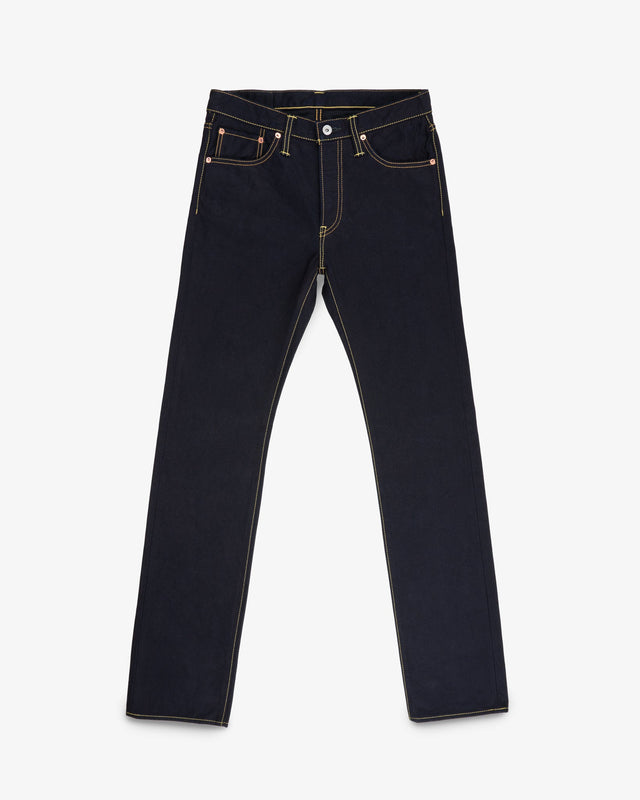 14oz Selvedge Denim Slim Straight Cut Jeans - Indigo/Black