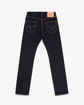 14oz Selvedge Denim Slim Straight Cut Jeans - Indigo/Black