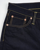 14oz Selvedge Denim Slim Straight Cut Jeans - Indigo/Black