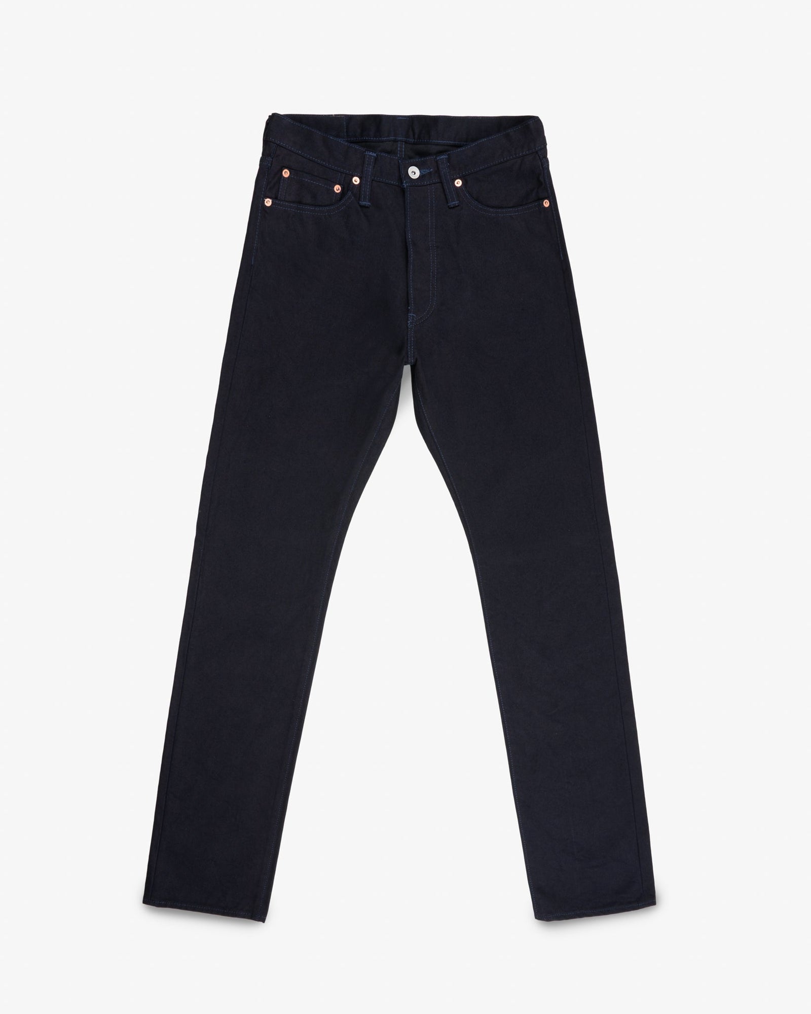 14oz Selvedge Denim Relaxed Tapered Cut Jeans - Indigo/Black