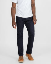14oz Selvedge Denim Relaxed Tapered Cut Jeans - Indigo/Black