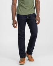 14oz Selvedge Denim Slim Straight Cut Jeans - Indigo/Black