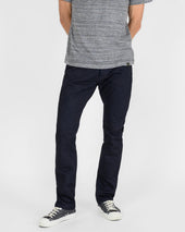 14oz Selvedge Denim Slim Tapered Cut Jeans - Indigo/Black