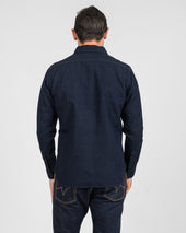 7oz Cotton Linen Chambray Work Shirt - Indigo