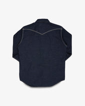 7oz Cotton Linen Chambray Western Shirt - Indigo