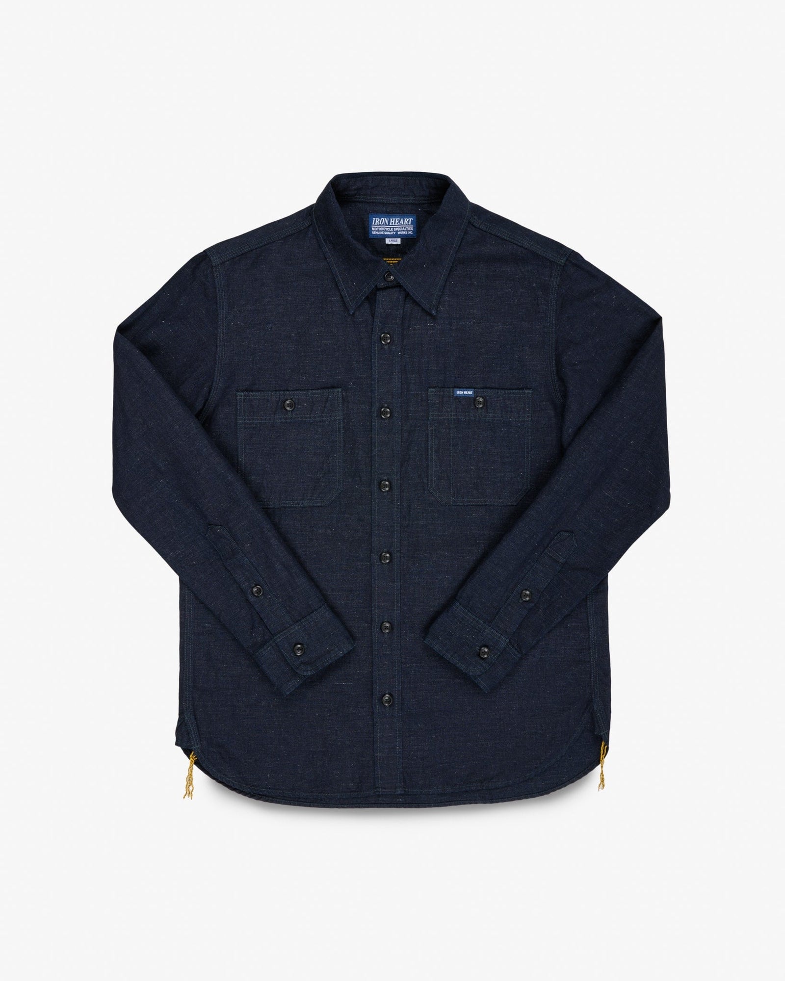 7oz Cotton Linen Chambray Work Shirt - Indigo