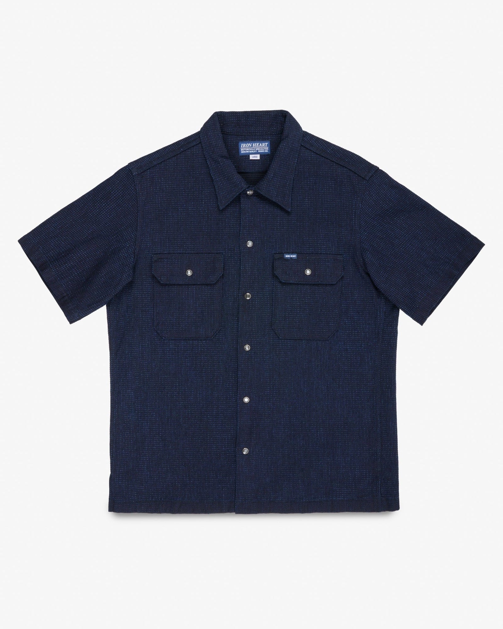 10oz Dobby Cloth Short Sleeve Mechanic Shirt - Indigo