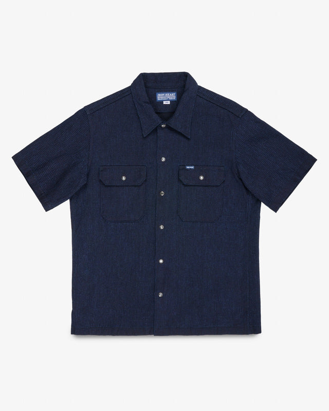 10oz Dobby Cloth Short Sleeve Mechanic Shirt - Indigo