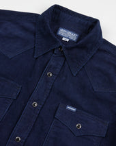 7.5oz Selvedge Corduroy Western Shirt - Indigo
