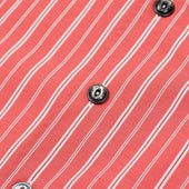 Come Up To The Camp Shirt In Coral And White Striped Cotton Poplin