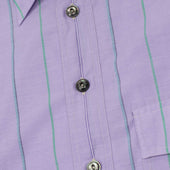 Come Up To The Studio Shirt In Lilac And Green Striped Cotton Voile