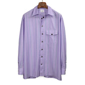 Come Up To The Studio shirt in lilac and green striped cotton voile