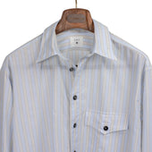 Come Up To The Studio Shirt In Light And Tan Striped Cotton Voile