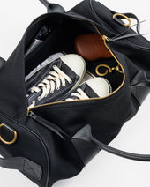21oz Denim and Buttero Leather Holdall - Superblack