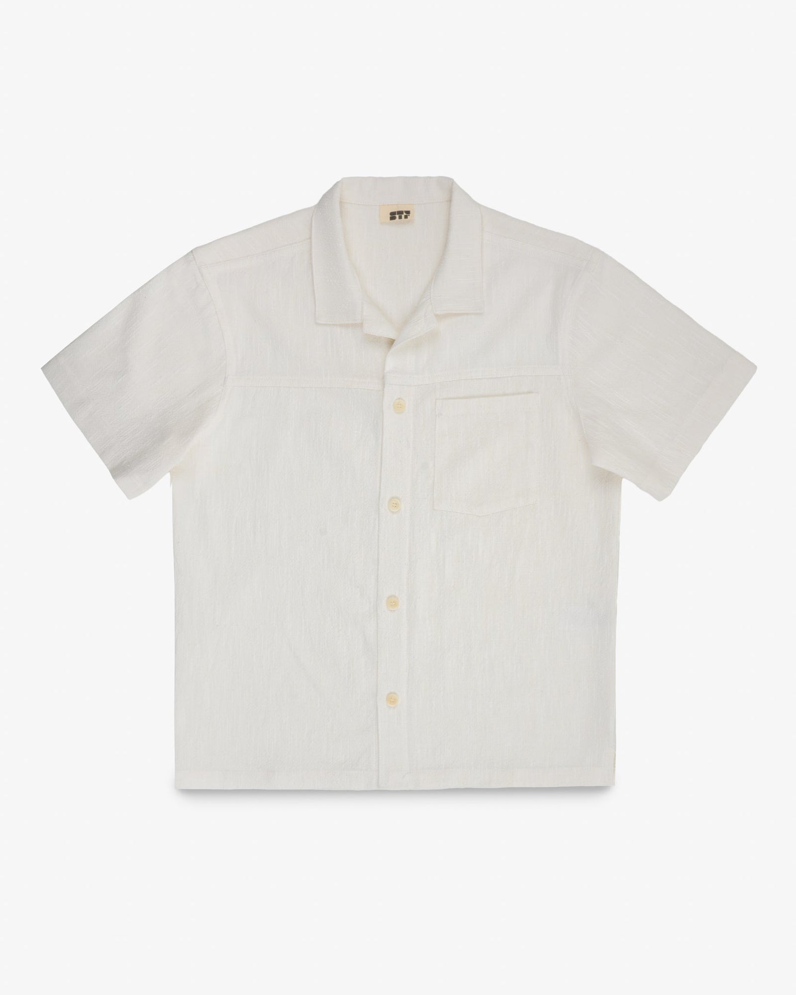 STF Japanese 8.5oz Slub Cotton Short Sleeve Shirt - Ecru
