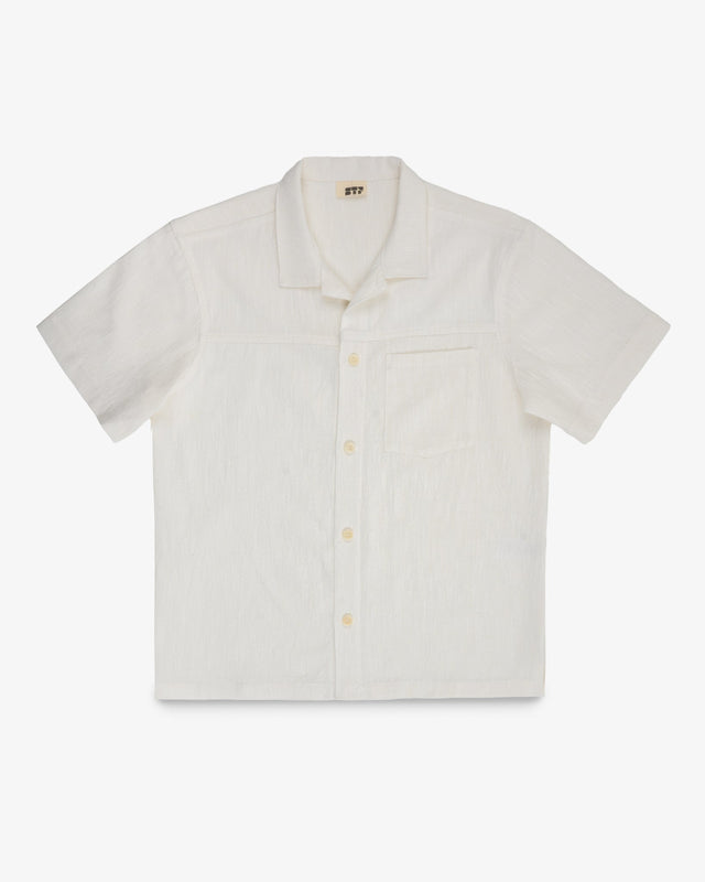 STF Japanese 8.5oz Slub Cotton Short Sleeve Shirt - Ecru