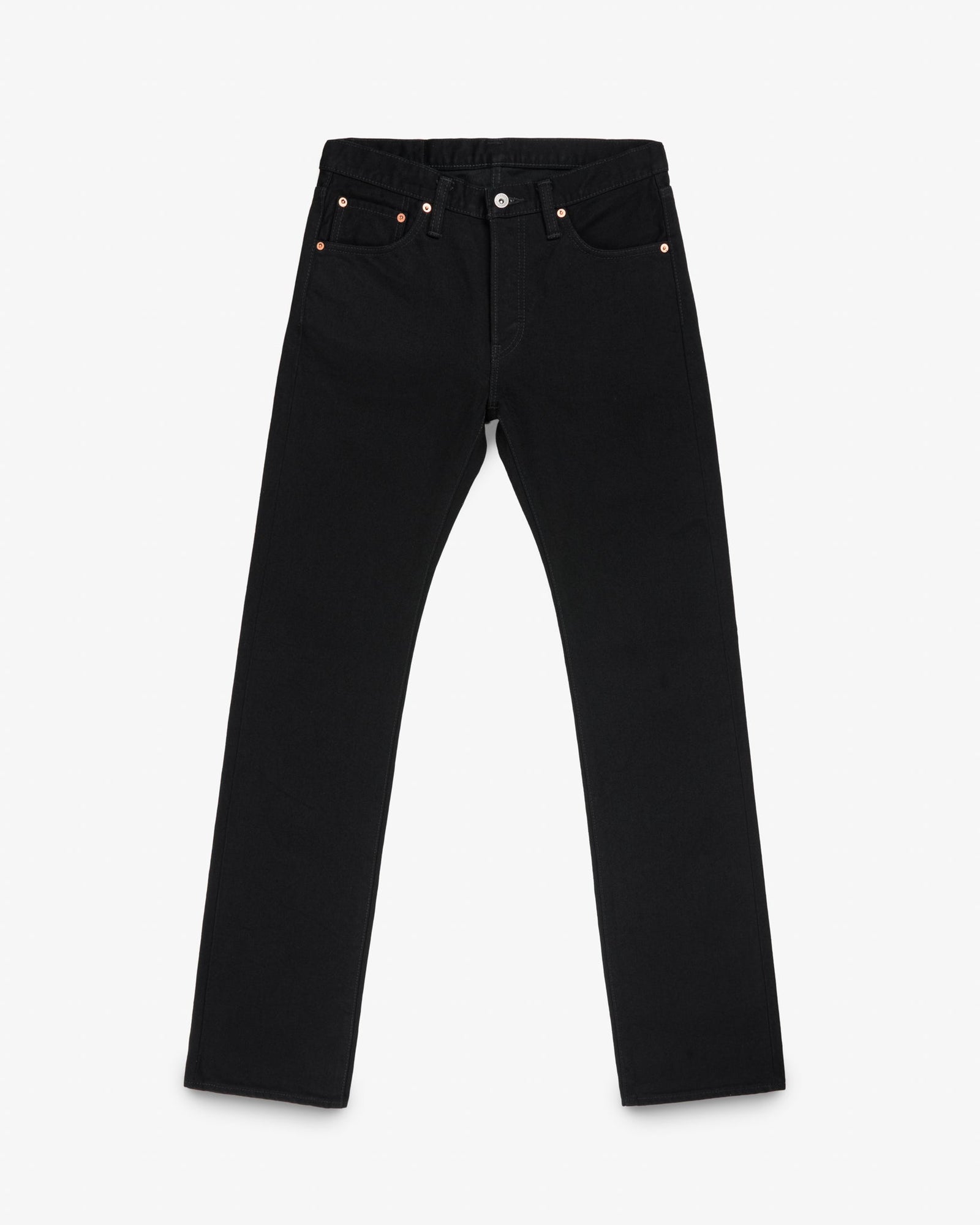 14oz Selvedge Denim Slim Straight Cut Jeans - Black/Black