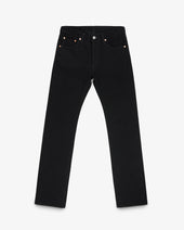 14oz Selvedge Denim Slim Straight Cut Jeans - Black/Black