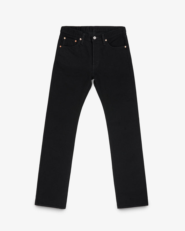 14oz Selvedge Denim Slim Straight Cut Jeans - Black/Black