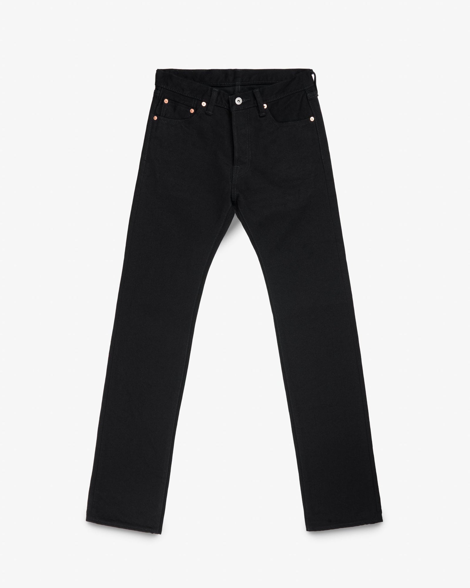 21oz Selvedge Denim Slim Straight Cut Jeans - Superblack (Fades To Grey)