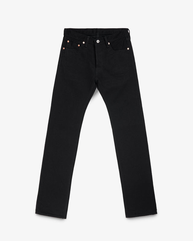 21oz Selvedge Denim Slim Straight Cut Jeans - Superblack (Fades To Grey)
