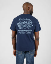 7.5oz Printed Loopwheel Crew Neck T-Shirt - Navy