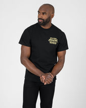 7.5oz Printed Loopwheel Crew Neck T-Shirt - Black