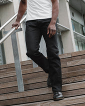 21oz Selvedge Denim Slim Straight Cut Jeans - Superblack (Fades To Grey)