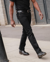 21oz Selvedge Denim Relaxed Tapered Cut - Superblack Non-Fade