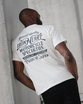 7.5oz Printed Loopwheel Crew Neck T-Shirt - White