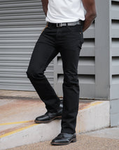 14oz Selvedge Denim Slim Straight Cut Jeans - Black/Black