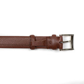 Brown Soft Calf Tubo Tubular Dress Belt