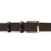 Dark Brown Smooth Calf Tubo Tubular Dress Belt