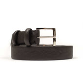 Dark brown soft calf "tubo" tubular dress belt