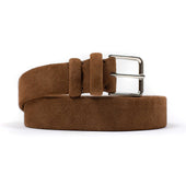 Brown suede "tubo" tubular dress belt