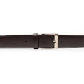 Dark Brown Saffiano Leather Dress Belt