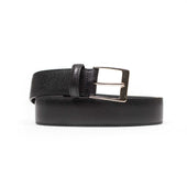 Black Saffiano leather dress belt