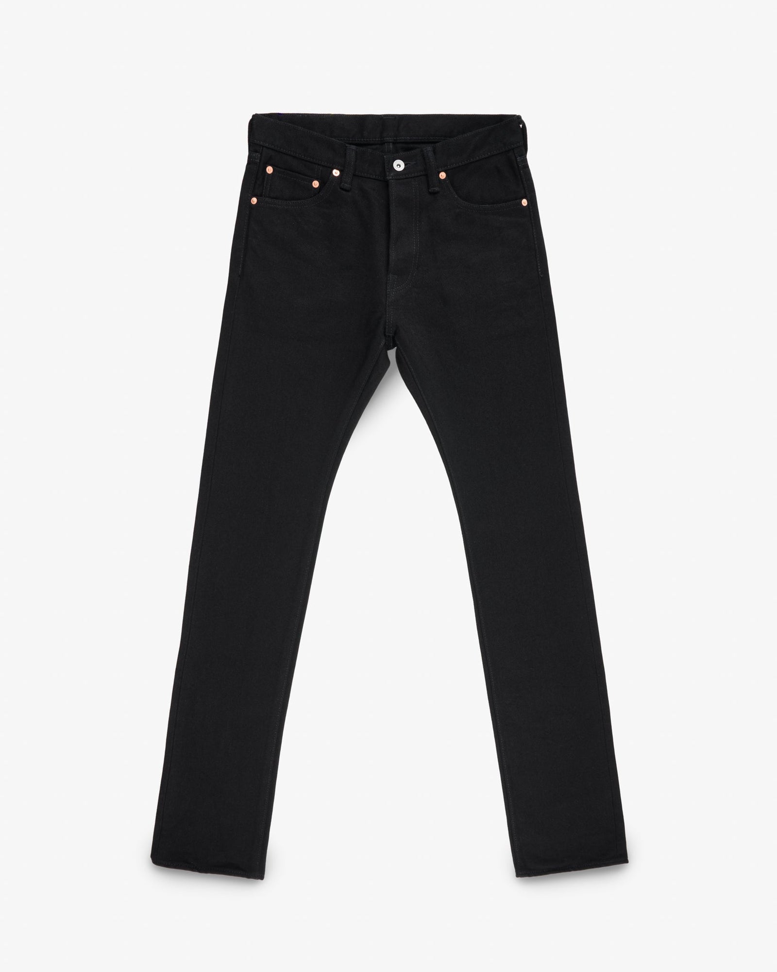 21oz Selvedge Denim Slim Cut Jeans - Superblack (Fades To Grey)
