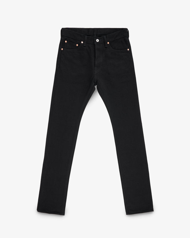 21oz Selvedge Denim Slim Cut Jeans - Superblack (Fades To Grey)