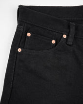 21oz Selvedge Denim Slim Cut Jeans - Superblack (Fades To Grey)