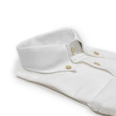 Exclusive Buttoned Collar Long Sleeve Polo Shirt In Cotton Pique
