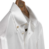 Exclusive Buttoned Collar Long Sleeve Polo Shirt In Cotton Pique