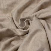 Buttoned Collar Shirt In Beige Cotton Herringbone Soft Flannel