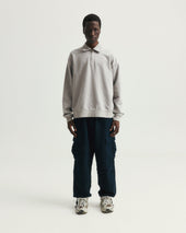 COLLAN ZIP COLLAR SWEATSHIRT - PRACTICE HEATHER 19oz. ALL COTTON LOOPBACK TERRY FLEECE