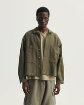 SAM SHIRT JACKET - FONDENTE BROWN HANDSPUN COTTON CANVAS
