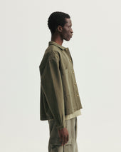 SAM SHIRT JACKET - RIFLE GREEN HANDSPUN COTTON CANVAS