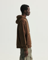NOVIS HOODED SWEATSHIRT - FONDENTE BROWN 19oz. ALL COTTON LOOPBACK TERRY FLEECE