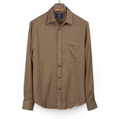 Abstract Pied Poule Shirt In And Brown Cotton Flannel