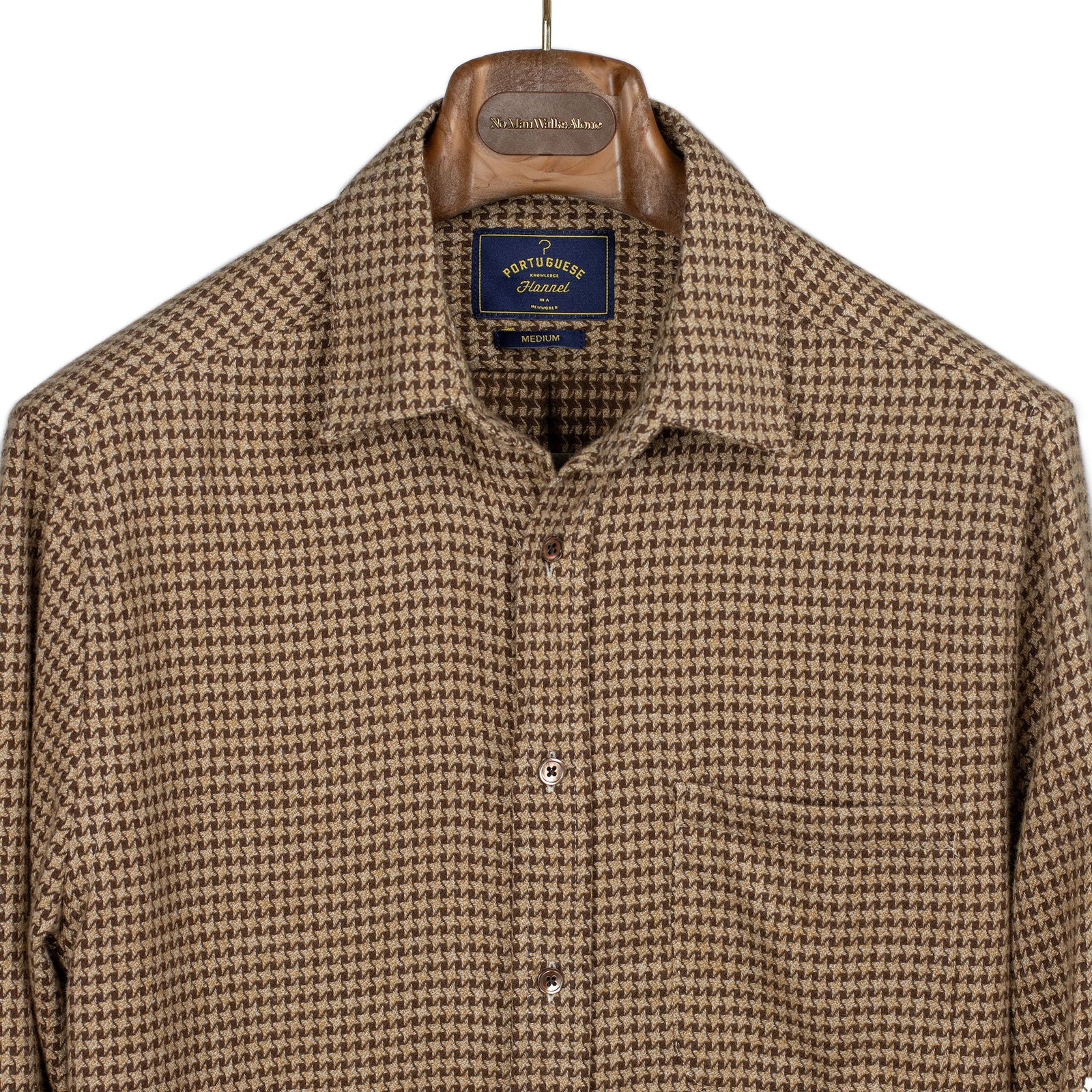 Abstract Pied Poule Shirt In And Brown Cotton Flannel